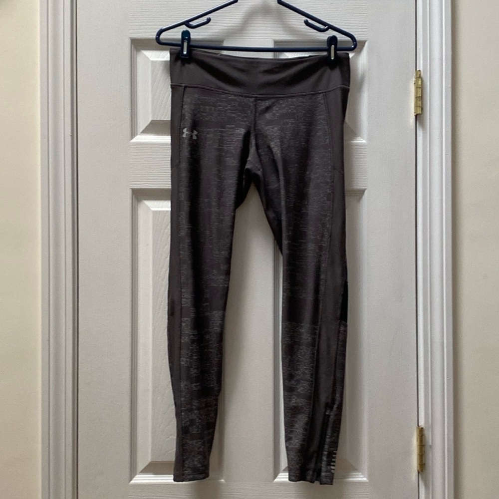 Under Armour Dk Gray HeatGear Compression Athletic Leggings/Pants, Sz L